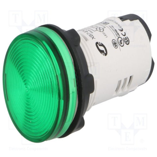 XB7EV03BP Clear LED Pilot Light, 22mm Cutout Green