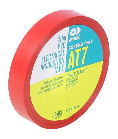AT7 Red PVC Electrical Tape, 12mm x 20m