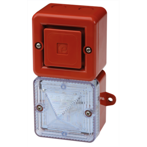 SONFL1XAC230R/R SONFL1X Series Red Sounder Beacon, 230 V ac, IP66, Wall Mount, 100dB at 1 Metre