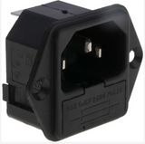 PF0001/63 Bulgin C14 Panel Mount IEC Connector Male, 10A, 250 V, Fuse Size 5 x 20mm