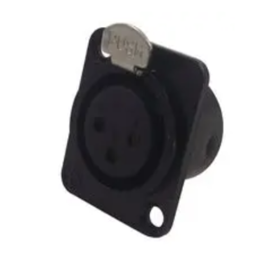 PSG01278 XLR Connector, 3 Contacts, Socket, Panel Mount, Nickel Plated Contacts, Metal Body