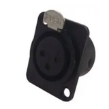 PSG01278 XLR Connector, 3 Contacts, Socket, Panel Mount, Nickel Plated Contacts, Metal Body
