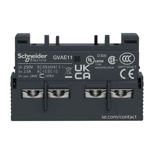 GVAE11 - Schneider Electric - TeSys GV2 & GV3 - auxiliary contact - 1 NO + 1 NC