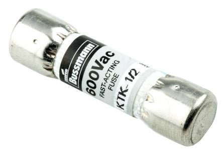 KTK-1/2  500mA Melamine Cartridge Fuse, 10 x 38mm, Speed F