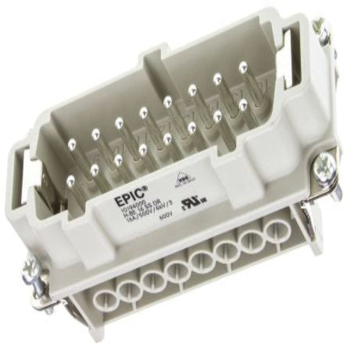 10194000 Connector Insert, 16 Way, 16A, Male, H-BE, Cable Mount, 600 V