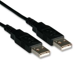 11.02.8918 USB Cable, Type A Plug to Type A Plug, 1.82 m, 6 ft, USB 2.0, Black