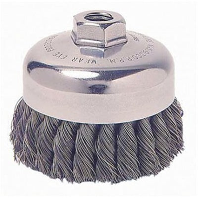 12316 Knotted Wire Cup Brush, 4 Inch dia., 0.023 Inch Steel Wire