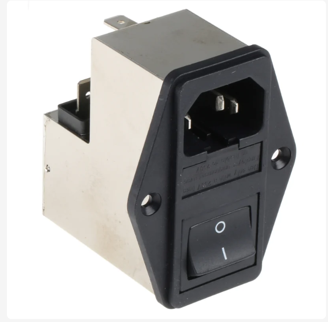4304.4025 Schurter 10A, 250 V ac Male Panel Mount Filtered IEC Connector 2 Pole 4304.4025, Solder 2 Fuse