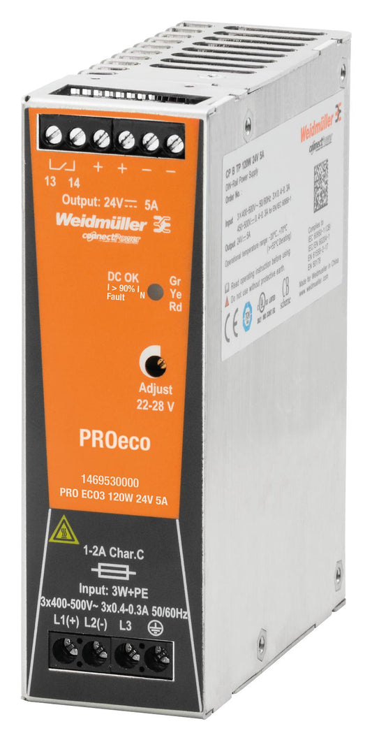 1469530000 PRO ECO DIN Rail Power Supply, 24V dc Output