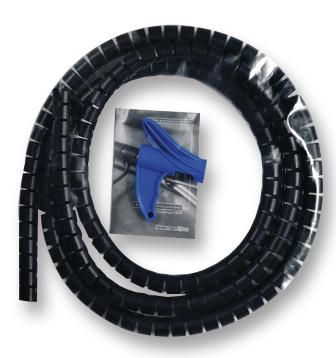 161-64201 Spiral Wrap, Helawrap, 0.551 ", 14 mm, Polypropylene, Black, 82 ft, 25 m