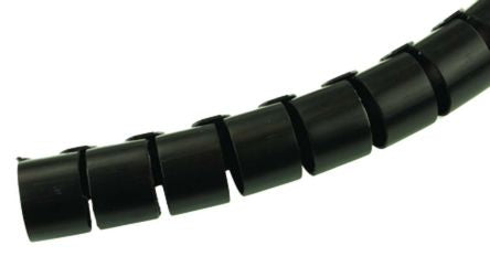 161-64401 HWPP25-PP-BK HellermannTyton Spiral Wrap, I.D 25mm, 27mm Polypropylene Helawrap Series