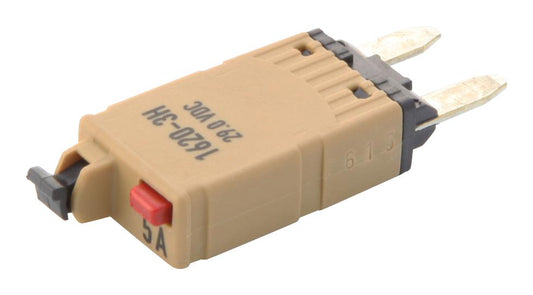 1620-3H 5A Fuse, Automotive, Resettable, 5 A, 24 V, 13.3mm x 7mm x 37.7mm, MINI Series
