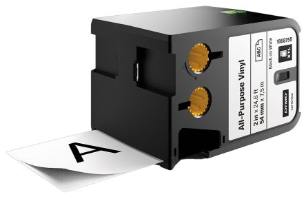 1868755 Black on White Industrial Vinyl Tape, 54 mm Width, 7 m Length