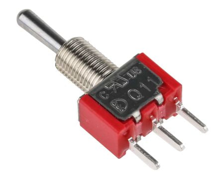 1MS3T1B1M2QES-1 SPDT Toggle Switch, On-Off-On PCB