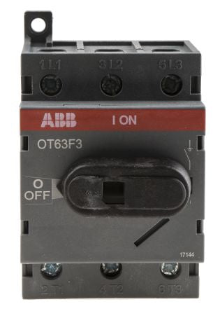 1SCA105332R1001  DIN Rail Non Fused Isolator Switch, 63 A 3 Pole