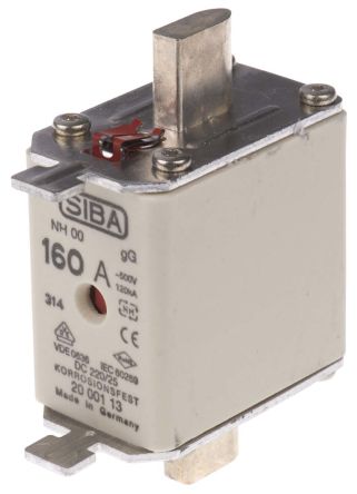 20-001-13/160E1 160A 00 NH Centred Tag Fuse, gG, 500V ac