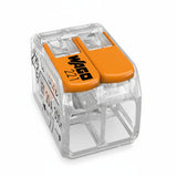 221-412 Terminal Block Connector, 2 Way/Pole, Spring Cage Terminals