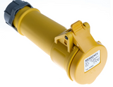 247 AM-TOP IP44 Yellow Cable Mount 3P Industrial Power Plug, Rated At 16A