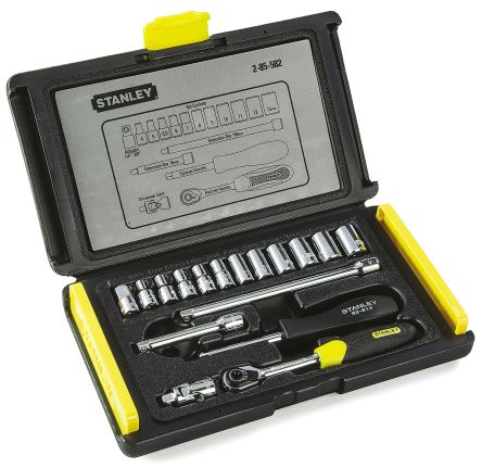 2-85-582  Ratchet Socket Set 1/4 in Square Drive 17 Piece