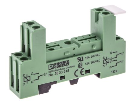 2833518 Contact Relay Socket, DIN Rail, 300V ac/dc