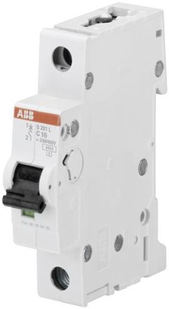 350138  MCB Mini Circuit Breaker, 1P, 16 A, 6 kA