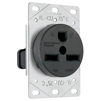 3801 Legrand Pass & Seymour 30-Amp 3-Wire Black Flush Power Outlet