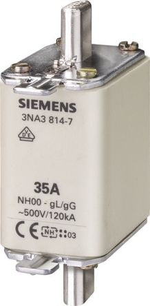 3NA3830-7 100A 00 NH Centred Tag Fuse, gG, 500V ac
