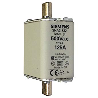 3NA3832 125A 00 NH Centred Tag Fuse, gG, 500V ac