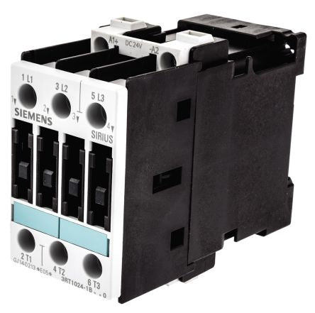 3RT1024-1BB40  3 Pole Contactor, 12 A, 24 V dc Coil, SIRIUS Classic