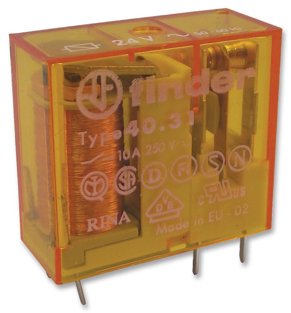 40.31.8.024.0000 SPDT Non-Latching Relay PCB Mount, 24V ac Coil, 10A