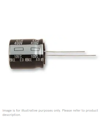 EEUED2G100 PANASONIC Electrolytic Capacitor, 10 µF, 400 V, ± 20%, Radial Leaded, 8000 hours @ 105°C, Polar
