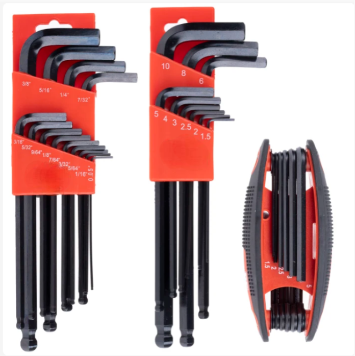 CMD541-7324 33 piece L Shape Imperial, Metric Hex Key Set, 1.5 → 10mm