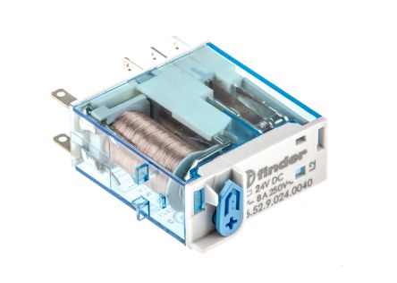 46.52.9.024.0040 Plug In Relay, 24V dc Coil, 8A Switching Current, DPDT