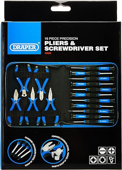 48958  PSP16 Precision Plier and Screwdriver Set, 16 Pieces