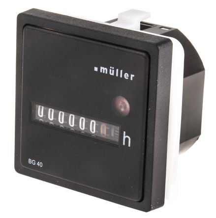 Hour Counter, 7 digits, Screw Connection, 12 → 48 V dc