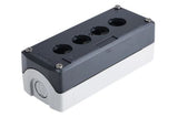 XALD04  XALD Push Button Enclosure, 4 Hole Grey, 22mm