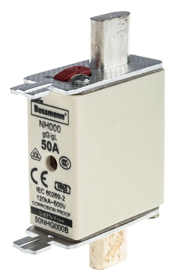 50NHG000B 50A 000 NH Centred Tag Fuse, gG - gL