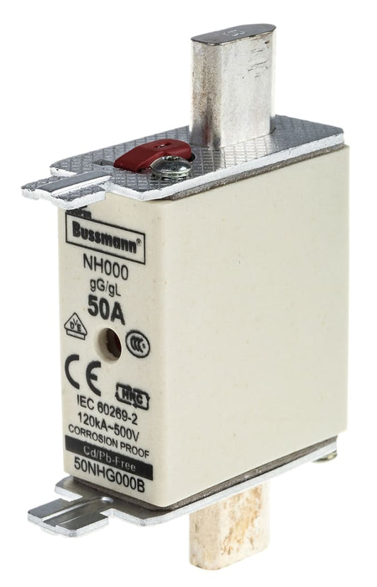 50NHG000B 50A 000 NH Centred Tag Fuse, gG - gL