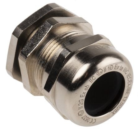 52103030+53112730 Lapp SKINTOP Series Black Nickel Plated Brass Cable Gland Kit, M25 Thread, 9mm min., 17mm max., IP68