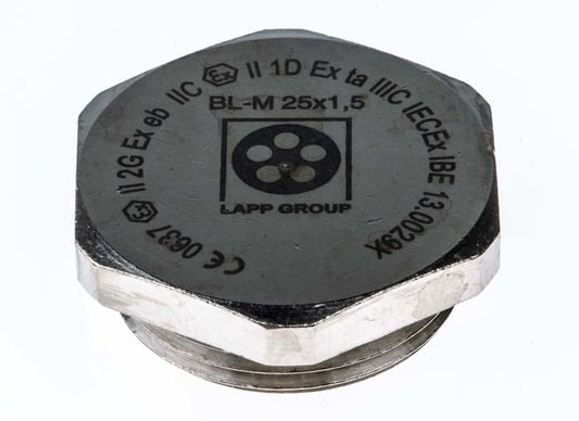 52103133  5210 ATEX M25 x 1.5 Plug, Nickel Plated Brass