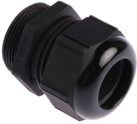 53111240 Lapp SKINTOP Series Black Polyamide Cable Gland, M32 Thread, 9mm min., 21mm max., IP66, IP68, IP69K