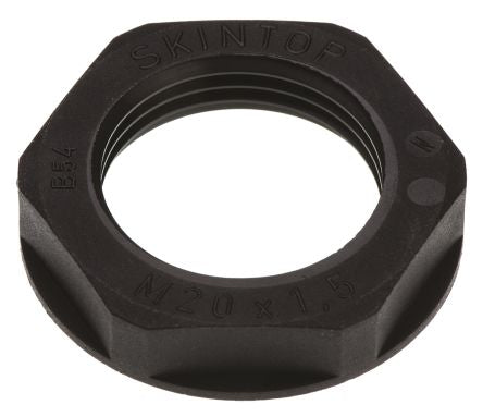 53119120 Lapp Black Flame Retardant Fibreglass PA Cable Gland Locknut, M20 Thread, IP68