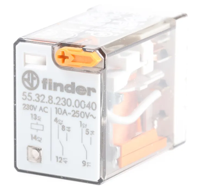 55.32.8.230.0040 Plug In Power Relay, 230V ac Coil, 10A Switching Current, DPDT