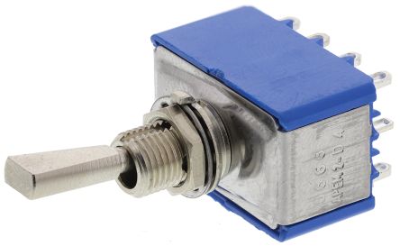 5666A9 4PDT Toggle Switch, On-On, Panel Mount