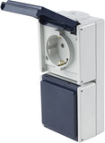 62462 Double vertical power outlet with 2 cable inputs, IP54, gray