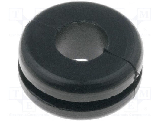 633-02070 HV1207-PVC-FR-BK HellermannTyton HV Black PVC 10mm Cable Grommet for Maximum of 6mm Cable Dia.