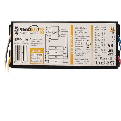 GE-432-MAX-H/ULTRA Proline Electronic Ballast, 120/277 Volt Instant Start Ballast, High Power Ballast Factor, Ballast for Fluorescent Light (3) or (4) Lamp T8