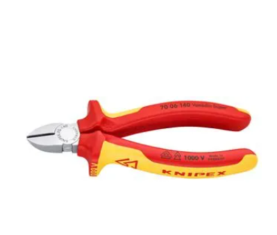 70 06 140 KNIPEX Cutter, Diagonal, 140 mm, Edge, 4 mm, 62 °