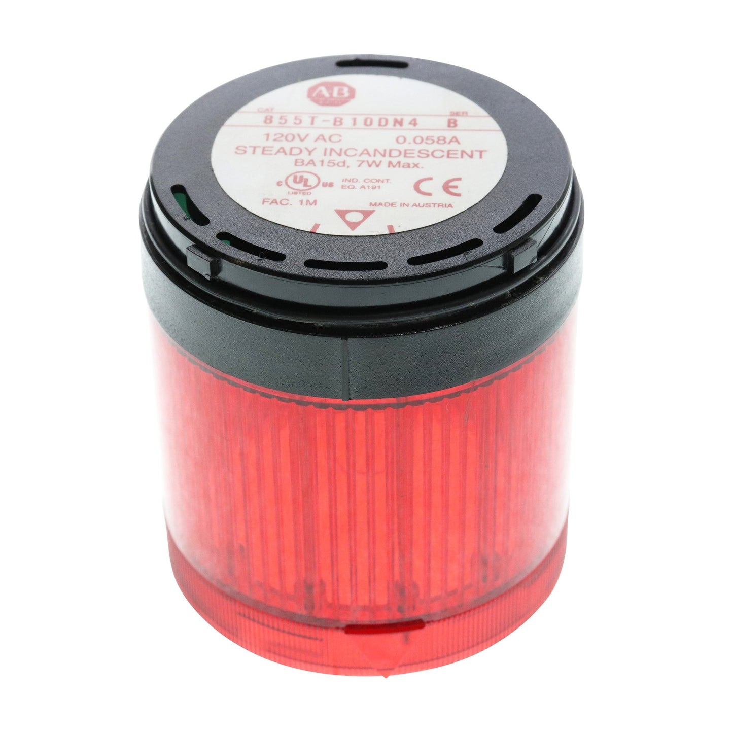 855T-B10DN4 Stack Light Red Incandescent Steady