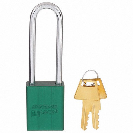 A1107GRN Lockout Padlock, KD, Green, 1-7/8"H